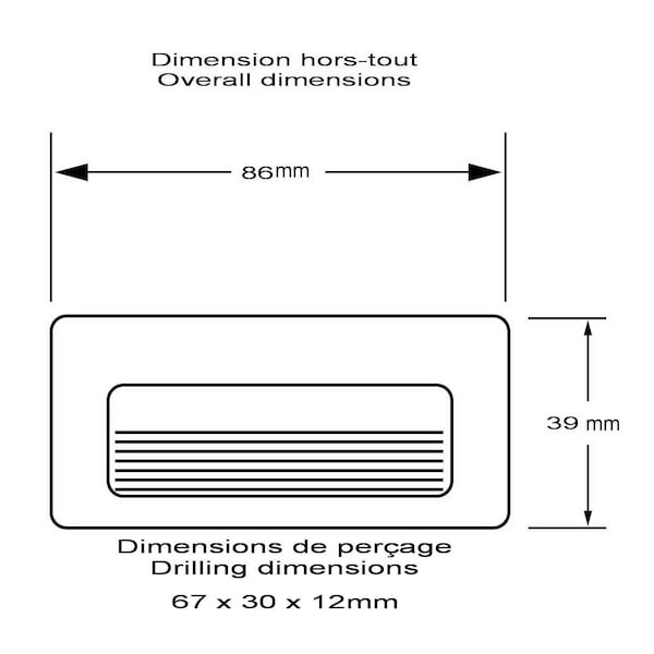 Richelieu 3 3/8 in (86 mm) Length Brushed Chrome Contemporary Drawer Recessed Pull - BP485175