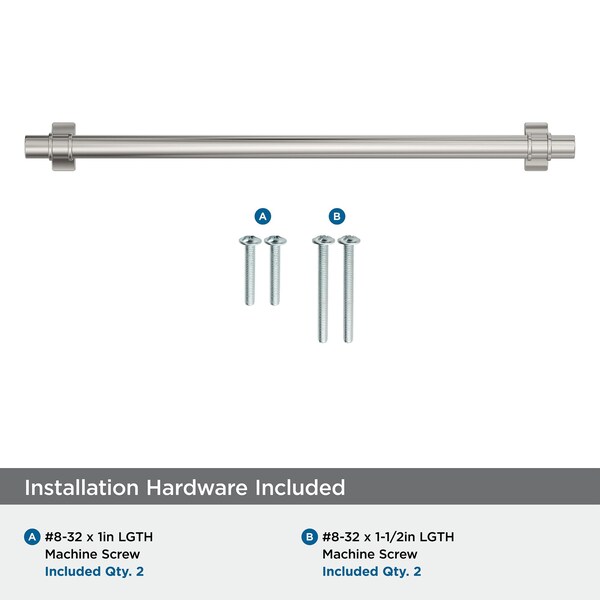 Amerock Davenport 10-1/16 inch 256mm Center-to-Center Polished Nickel Cabinet Pull - BP36620PN