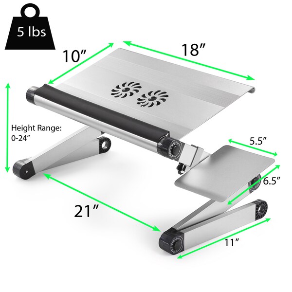 Uncaged Ergonomics WorkezCoolLaptopCoolingStand2Fans3UsbPortMousePadLapDesk, WECs - WECS
