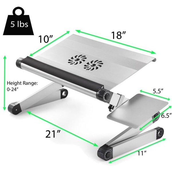Uncaged Ergonomics WorkezCoolLaptopCoolingStand2Fans3UsbPortMousePadLapDesk, WECs - WECS
