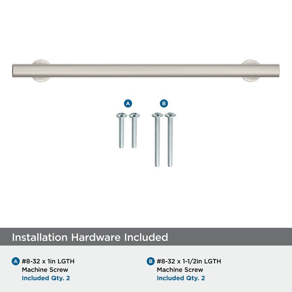 Amerock Everett 8-13/16 inch 224mm Center-to-Center Polished Nickel Cabinet Pull - BP37108PN