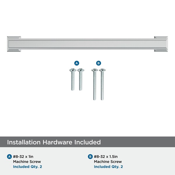 Amerock Appoint 7-9/16 in 192 mm Center-to-Center Polished Chrome Cabinet Pull - BP3676126