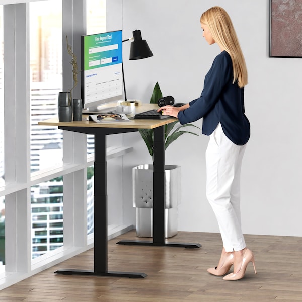 Uncaged Ergonomics Rise Up Dual Motor Electric Standing Desk Frame Legs 27.2-45.3" Black - RU2B