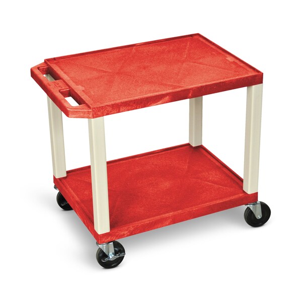 Luxor AV Cart, Two Shelves, Putty Legs, 26"H - WT26R