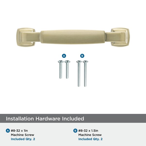 Amerock Stature 3-3/4 in 96 mm Center-to-Center Golden Champagne Cabinet Pull - BP36887BBZ