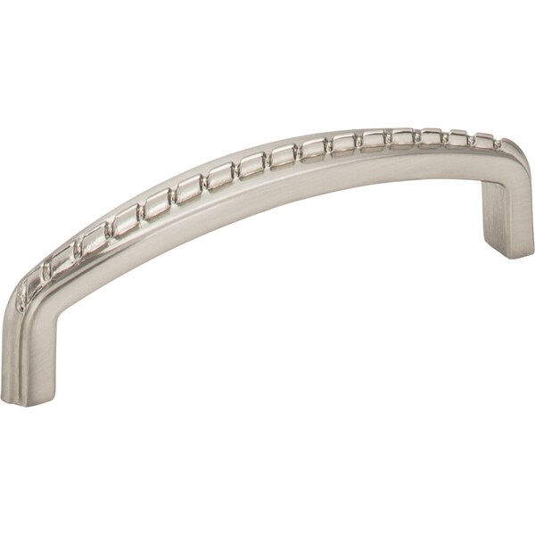 Elements By Hardware Resources 96 mm Center-to-Center Satin Nickel Rope Detailed Cypress Cabinet Pull - Z118-96SN
