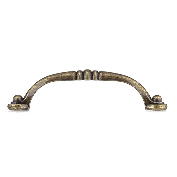 Richelieu 3-3/4 in. (96 mm) Center-to-Center Burnished Brass Traditional Drawer Pull - BP2373896BB