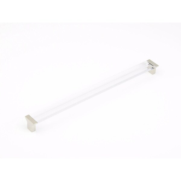 Schaub 12-5/8in Center to Center Positano Clear Cabinet Pull Satin Nickel Finish - 318-15-CL