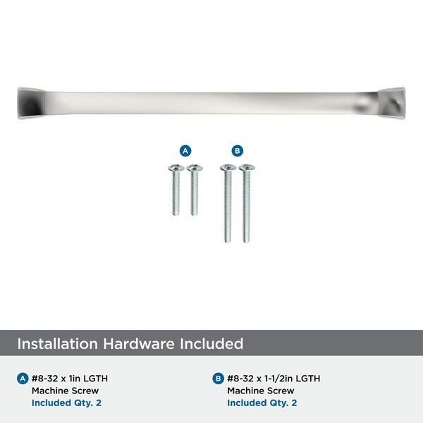 Amerock Revitalize 8 inch 203mm Center-to-Center Polished Nickel Cabinet Pull - BP55351PN
