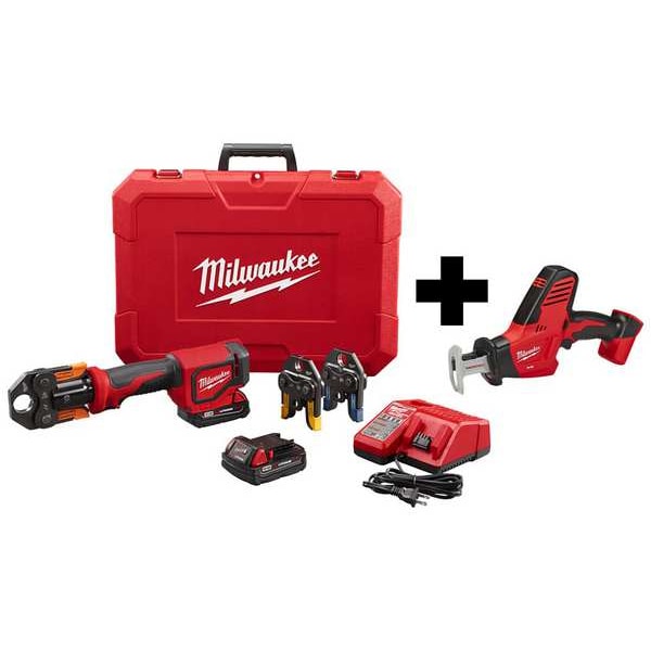 Milwaukee Tool M18 Press Tool Kit and HACKZALL, 18 V, Includes Battery - 2674-22P, 2625-20