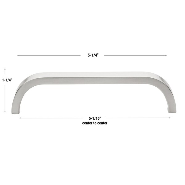 Gliderite Hardware 5-1/16 in. Center to Center Curved Bar Pull Satin Nickel, 5PK - 4843-128-SN-5