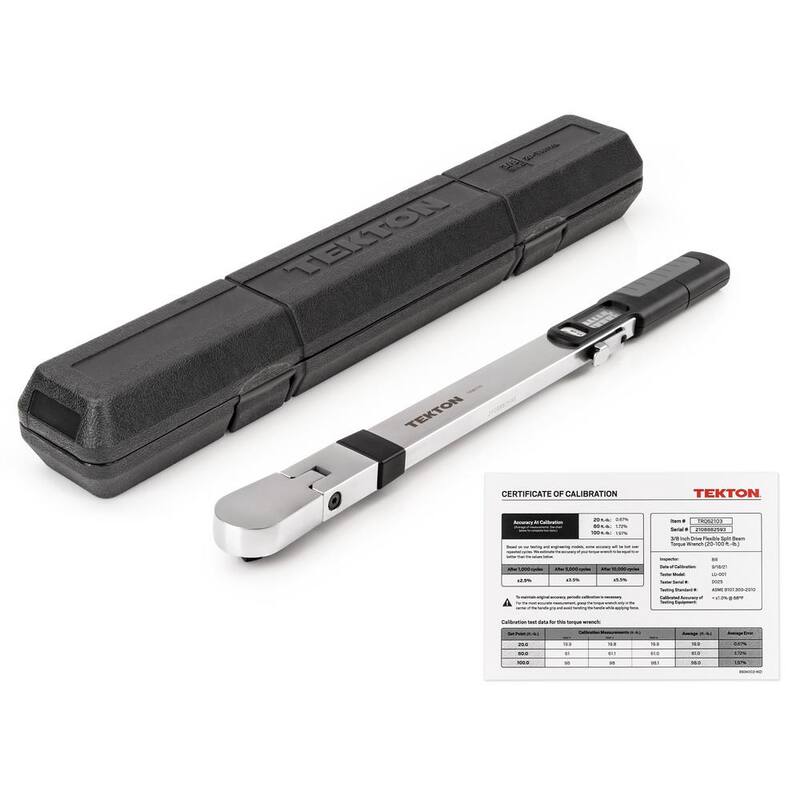 TEKTON 3/8 in. Drive 72-Tooth Split Beam Torque Wrench (20-100 ft./lbs.) - TRQ62103