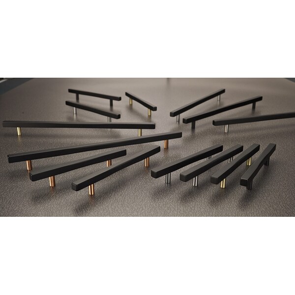 Richelieu 5 1/16 in (128 mm) Center-to-Center Matte Black Contemporary Cabinet Pull - 7735128900