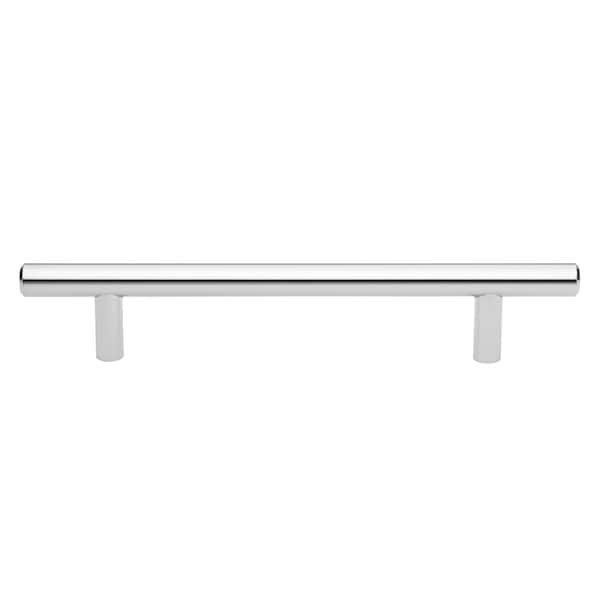 Gliderite Hardware 5-1/16 in. Center to Center Polished Chrome Solid Steel Bar Pull - 5002-128-PC, 25PK - 5002-128-PC-25