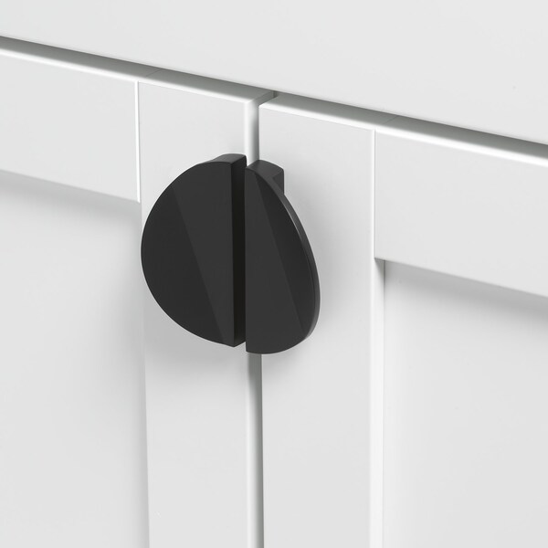 Gliderite Hardware 1-1/2 in. Center to Center Semi Circle Knob Matte Black, 25PK - 4844-MB-25