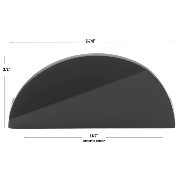 Gliderite Hardware 1-1/2 in. Center to Center Semi Circle Knob Matte Black, 25PK - 4844-MB-25
