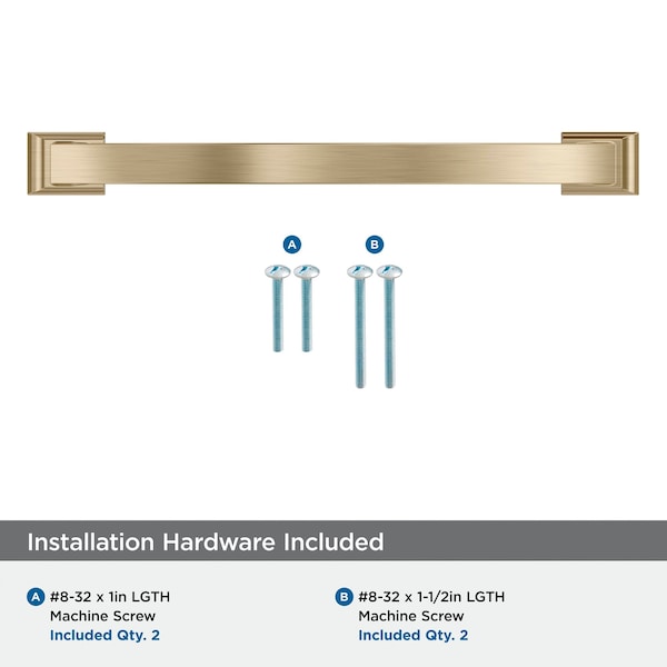 Amerock Candler 7-9/16 inch 192mm Center-to-Center Golden Champagne Cabinet Pull - BP29350BBZ