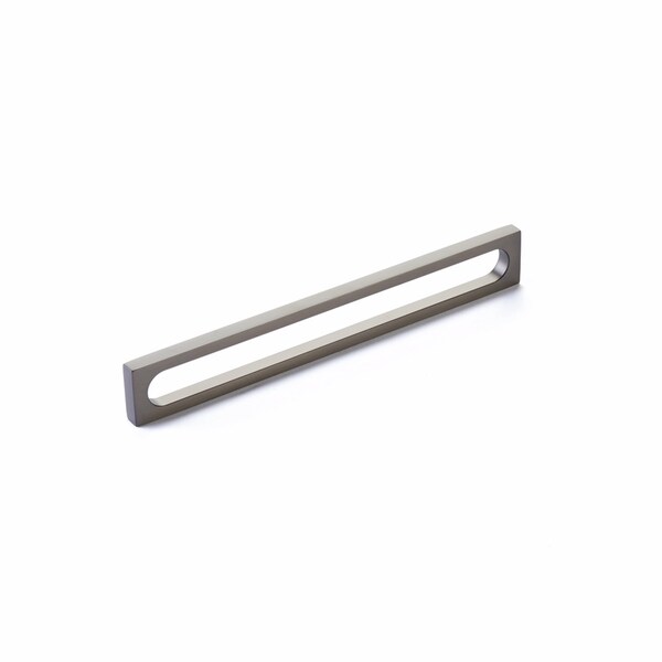 Schaub 8-3/8in Cafe Modern Oval Slot Cabinet Pull with 8in Center to Center Gun Metal Finish - 10034-GM