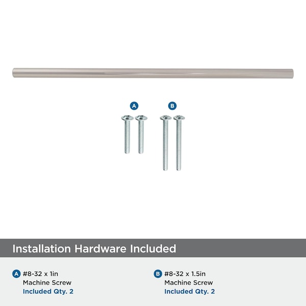 Amerock Bar Pulls 10-1/16 inch 256mm Center-to-Center Polished Nickel Cabinet Pull - 2000808