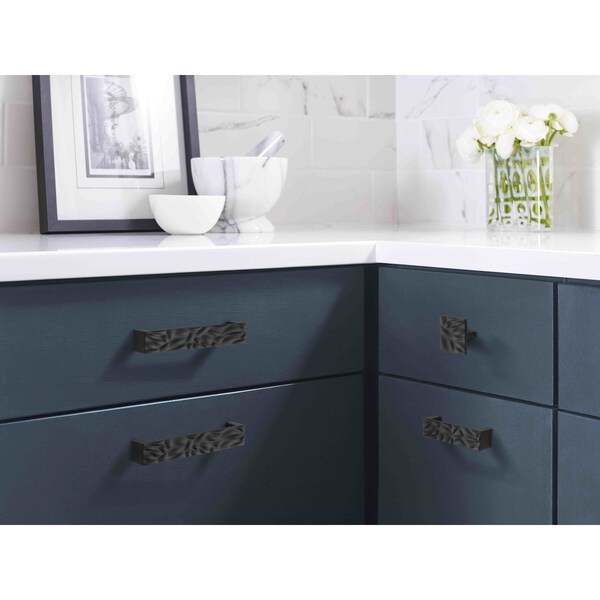 Amerock Calathea 6-5/16 in 160 mm Center-to-Center Matte Black Cabinet Pull - BP1003160MB
