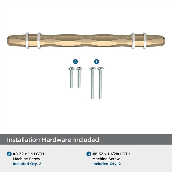 Amerock London 5-1/16 in 128 mm Center-to-Center Golden Champagne/Polished Chrome Cabinet Pull - BP36649BBZ26