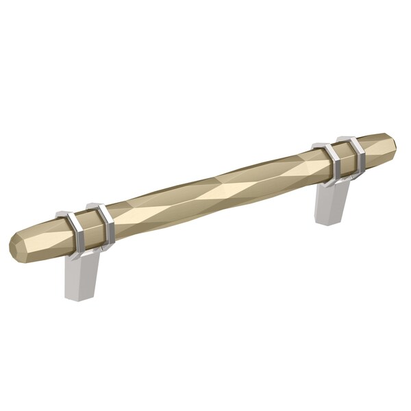 Amerock London 5-1/16 in 128 mm Center-to-Center Golden Champagne/Polished Chrome Cabinet Pull - BP36649BBZ26