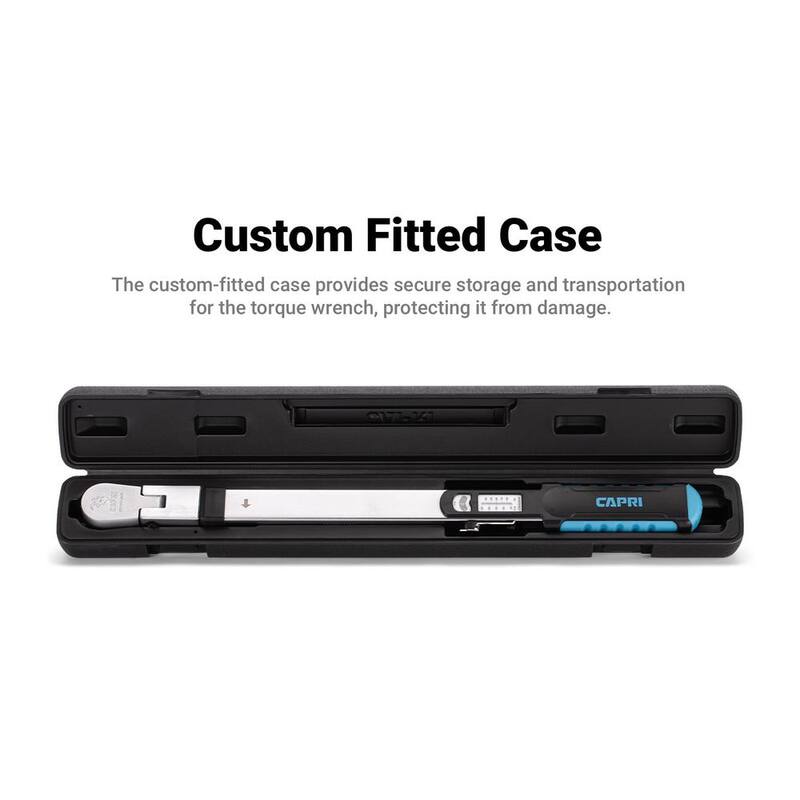 Capri Tools 1/2 in. Drive 50 to 250 ft. lbs. Flex-Head Split Beam Torque Wrench - CP31600-250FL
