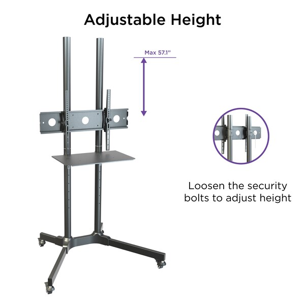 Promounts Mobile TV Cart with Tilt Mount for TVs 32 in. - 72 in. Up to 110 lbs - AFCS6402-02