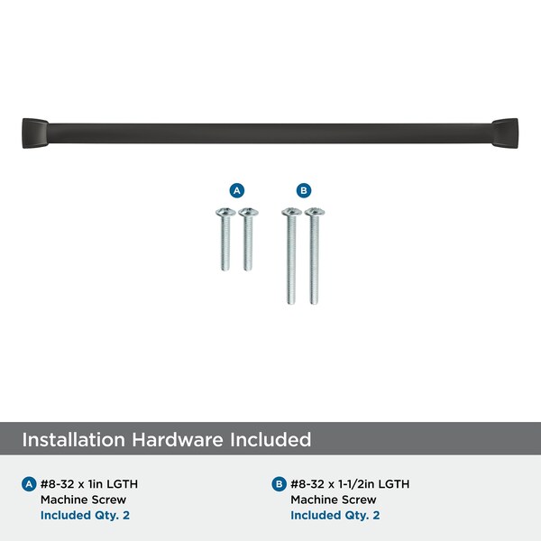 Amerock Revitalize 12-5/8 inch 320mm Center-to-Center Black Bronze Cabinet Pull - BP55355BBR