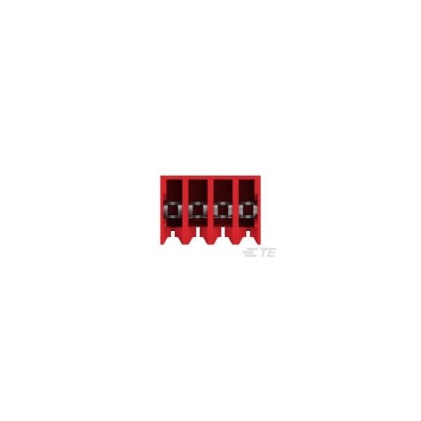 Te Connectivity Headers & Wire Housings 4P 22Awg Tin Clsd With Tab W/Red Strpe - 3-643813-4