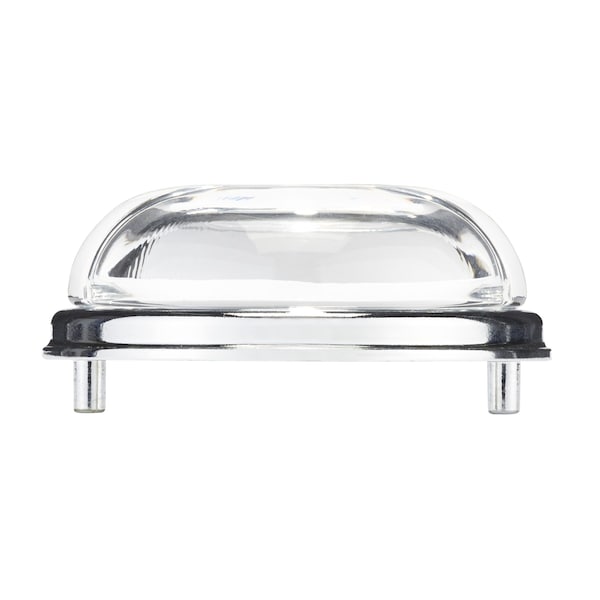 Richelieu 3 in (76.2 mm) Center-to-Center Clear, Chrome Eclectic Drawer Pull - BP1008214011