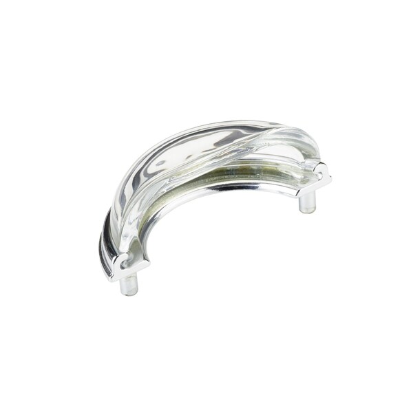 Richelieu 3 in (76.2 mm) Center-to-Center Clear, Chrome Eclectic Drawer Pull - BP1008214011