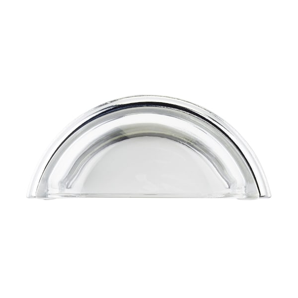 Richelieu 3 in (76.2 mm) Center-to-Center Clear, Chrome Eclectic Drawer Pull - BP1008214011