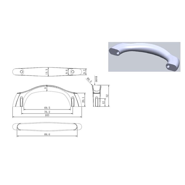 Richelieu 3 in (76 mm) Center-to-Center Antique Nickel Contemporary Drawer Pull - BP81176143
