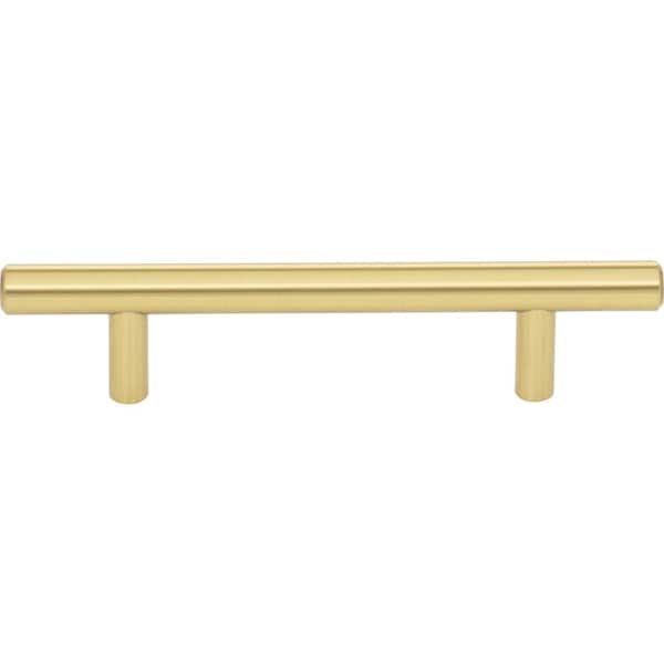 Elements By Hardware Resources 96 mm Center-to-Center Brushed Gold Naples Cabinet Bar Pull,  - 156BG-10