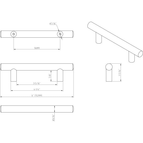 Jeffrey Alexander 96 mm Center-to-Center Satin Nickel Key West Cabinet Bar Pull - 152SN