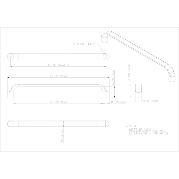 Elements By Hardware Resources 192 mm Center-to-Center Matte Black Brenton Cabinet Pull - 239-192MB