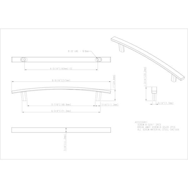 Elements By Hardware Resources 160 mm Center-to-Center Satin Bronze Square Thatcher Cabinet Bar Pull - 859-160SBZ