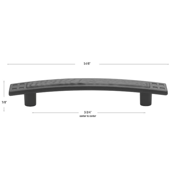 Gliderite Hardware 3-3/4 in. Center to Center Matte Black Hammered Cabinet Pull - 4244-MB, 5PK - 4244-MB-5