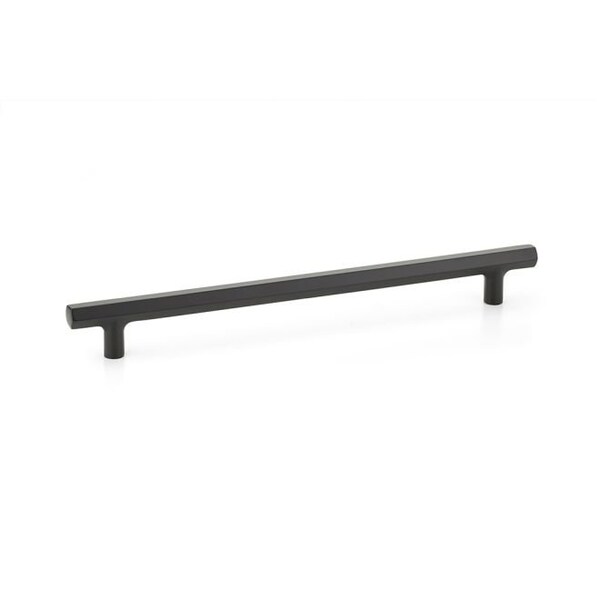 Emtek Mod Hex Cabinet Pull with 10 in Center to Center Flat Black Finish - 86680US19