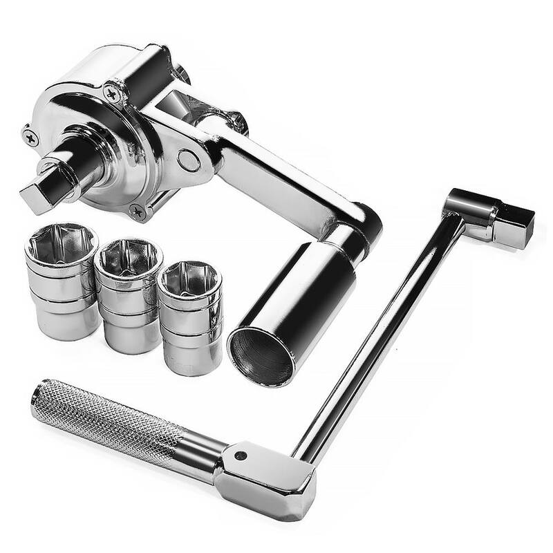 XtremepowerUS Lug Nut Torque Wrench Multiplier Labor Saving Tool Set with 3-Sockets 350NM (6-Piece) - 18856-H1