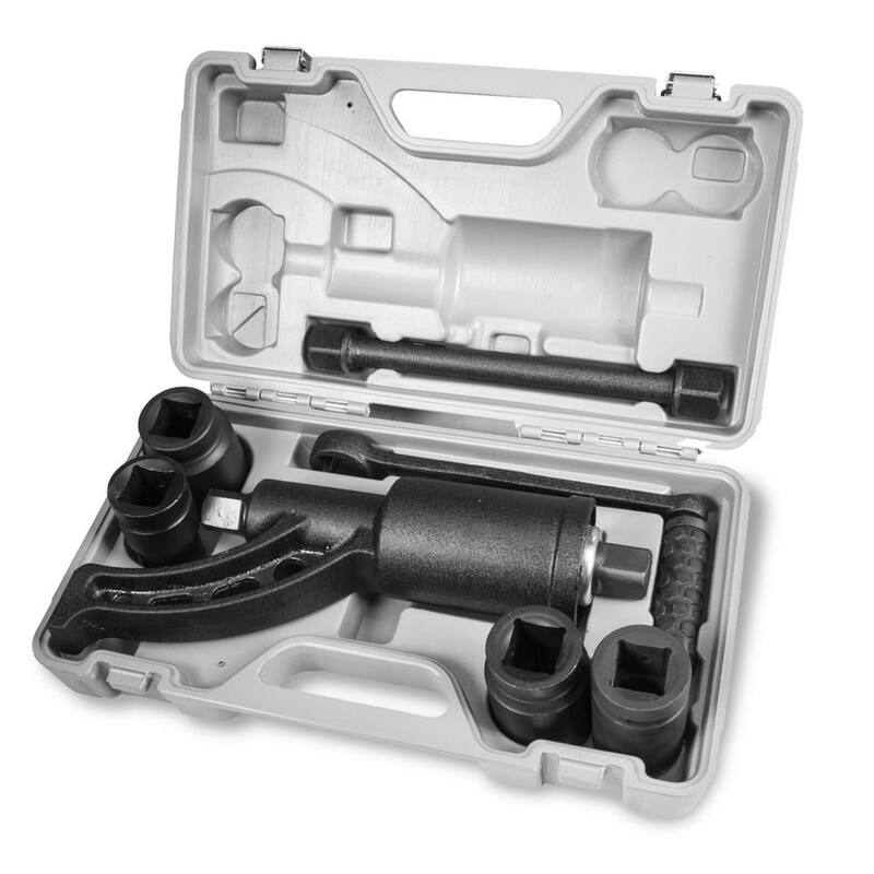 XtremepowerUS Heavy-Duty 33 mm CR-V Lug Nut Remover Wrench Torque Multiplier with 5400 NM Socket (4-Piece) - 18855-H