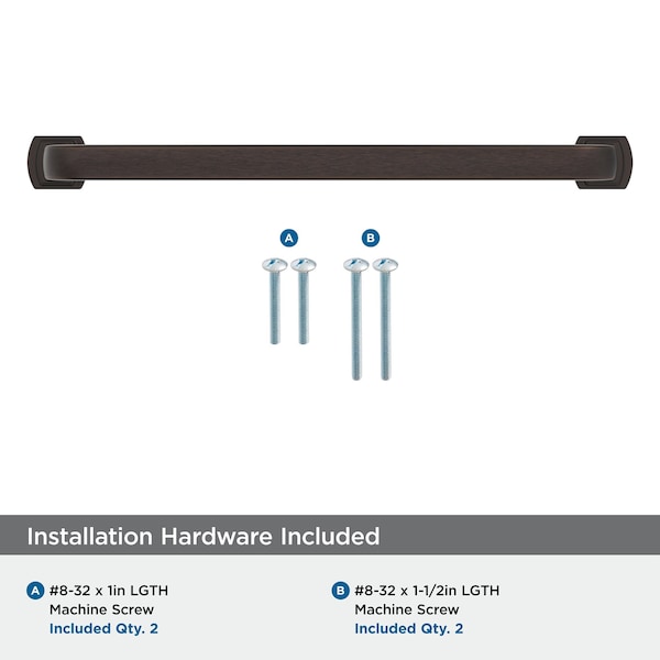 Amerock Surpass 7-9/16 inch 192mm Center-to-Center Oil-Rubbed Bronze Cabinet Pull - BP55520ORB