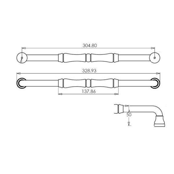 Richelieu 12 in. (305 mm) Center-to-Center Antique English Traditional Drawer Pull - BP740304AE