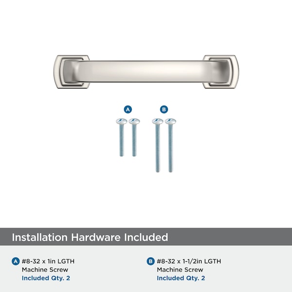 Amerock Surpass 3 inch 76mm Center-to-Center Polished Nickel Cabinet Pull - BP36897PN