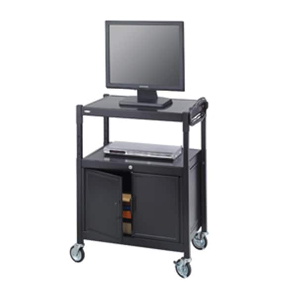 Betterbeds Steel Adjustable AV Cart with Cabinet in Black - BE510837