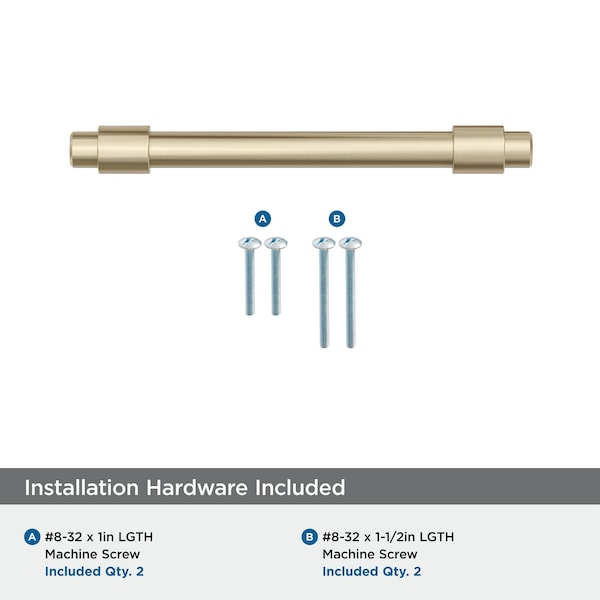 Amerock Destine 3-3/4 inch 96mm Center-to-Center Golden Champagne Cabinet Pull - BP36858BBZ