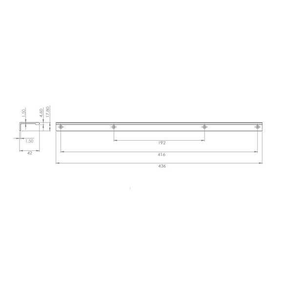 Richelieu 16 3/8 in (416 mm) Center-to-Center Aluminum Contemporary Edge Drawer Pull - BP989841610