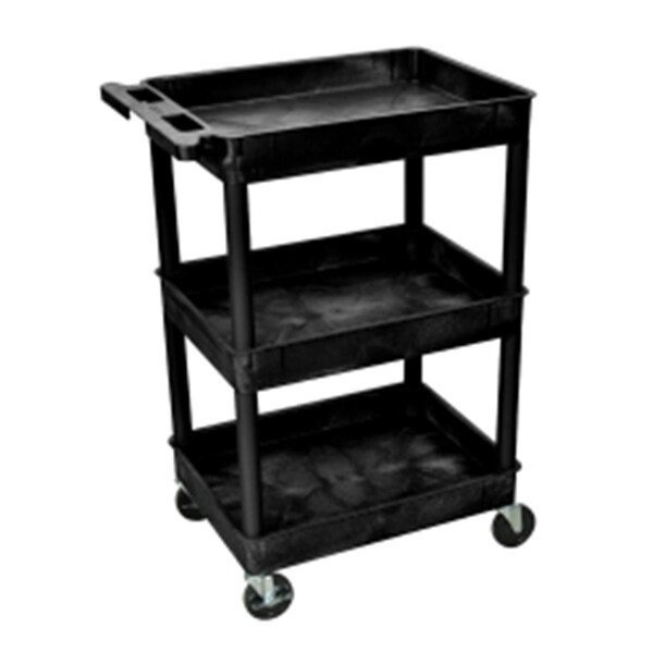 Luxor 18 x 24 in. 3 Tier Cart, Black - LUXSTC111