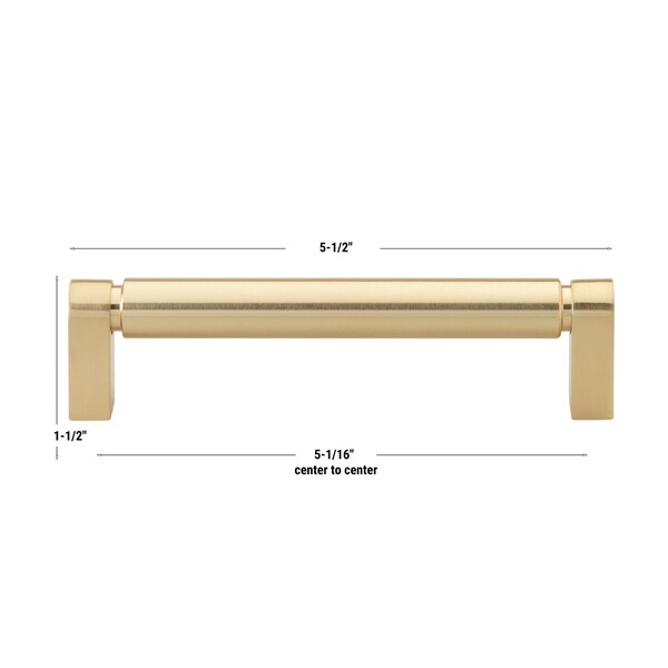 Gliderite Hardware 5 in. Center to Center Smooth Bar Pull - 4787-128-CHPG, 25PK - 4787-128-CHPG-25